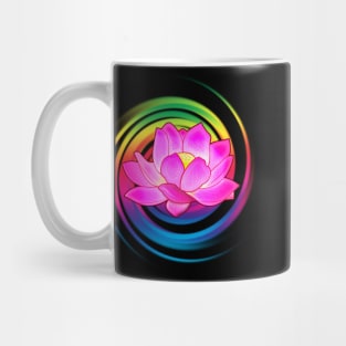 Lotus Flower with Rainbow Spiral Mug